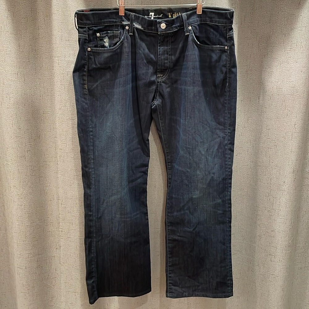 Seven for all Mankind Men’s A pkt bootcut Dark Blue Denim Jeans Size 40 EUC